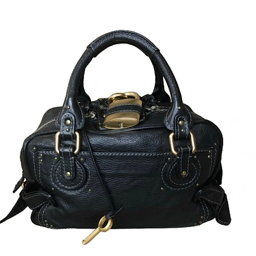 SOLD   CHLOE Paddington Black Leather Padlock Bag with Lock and Key COA Dust Bag - Picture 4 of 17